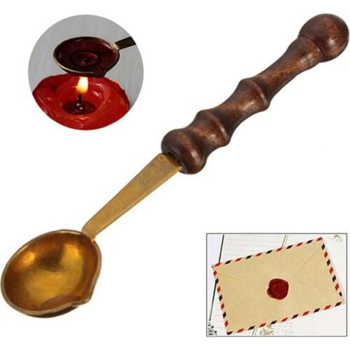 DIY Wax Seal Special Spoon Vintage Retro Mini Brass Sealing Wax Seal Stamp Dedicated Spoon Length 9.5cm Stamp Dedicated Spoon