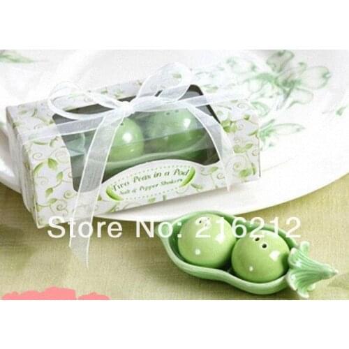 60 sets Two Peas in a Pod Salt and Pepper Shakers Wedding Favors