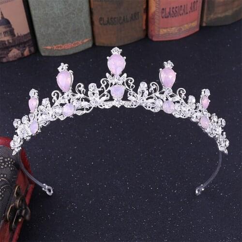 Girls Sweet Candy Color Alloy Tiaras Crown Women European Rhinestone Fashion Hair Jewelry Bridal Wedding Delicate Headpieces
