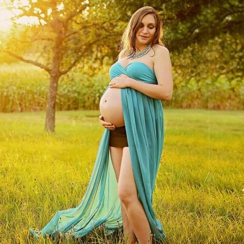 Uovo Maternity Dress Maternity Photography Props Sexy Maxi Dress Elegant Fancy Pregnancy Photo Shoot Women Long Dress One Size