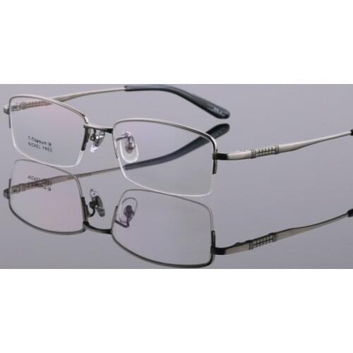 High Quality Pure Titanium Glasses Business Mens Myopia Half Frame Glasses Frame Designer Frame Prescription Glasses