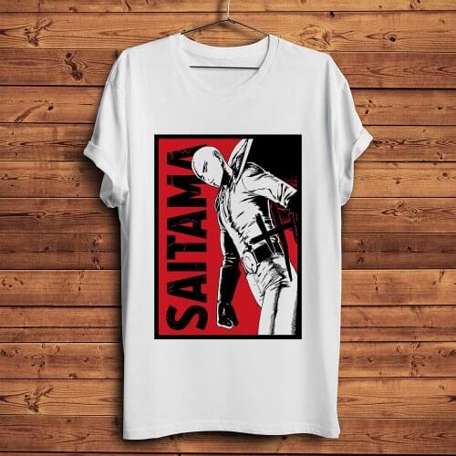ONE PUNCH MAN Saitama funny anime tshirt men new white short sleeve homme casual t shirt unisex Japan manga streetwear tee