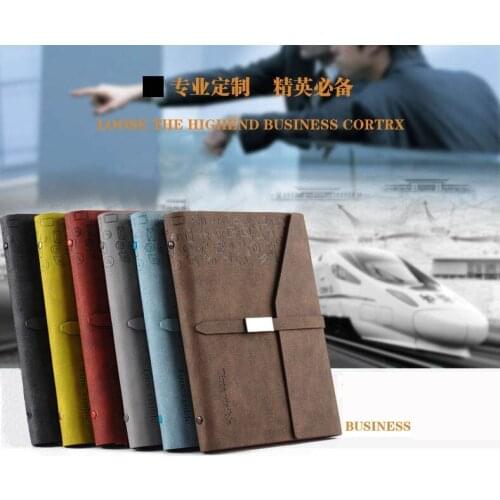 Refilable Leather Notebook Hardcover A5 Ruled Paper Spiral Notebook Magnet 96 Sheets