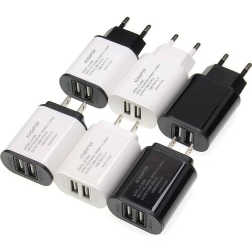 Full 5V 2A USB Charger 2 Ports Smart Mobile Phone Charger For iPhone Samsung Xiaomi Tablet Power Wall Travel Adapter EU/US Plug