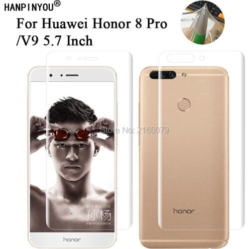 For Huawei Honor 8 Pro 8Pro / V9 5.7" Soft TPU Front Back Full Cover Screen Protector Transparent Protective Film + Clean Tools