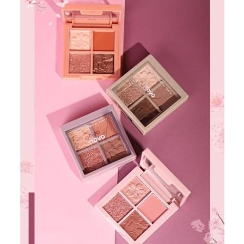 1Pcs Make-up Four-color Eye Shadow Matte Pearlescent Sequins Waterproof and Sweat-proof Lasting Color Eye Shadow