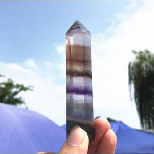 1PC natural fluorite hexagonal crystal point healing stone mineral crystal home decoration stone study decoration