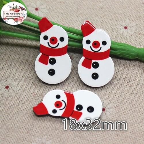 10pcs Resin planar Christmas snowman flat back Art Decoration Charm Craft DIY hair bow center accessories