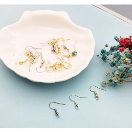 100pcs Gold/White K/Siver Earring Hooks DIY Earring Clasps Hooks Fit Jewelry Making Accessories Iron Hook Earwire Bijoux YZ643
