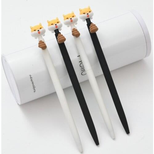 36PCS Pressing The Gel Pen Creative Japanese and Korean Students Cartoon Dog Eat Poop Office Stationery Kawaii School Supplies