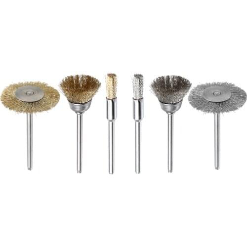 60pcs Brass Brush Wire Wheel Brushes Die Grinder Rotary Electric Tool Wire Polishing Brushes for Metal Polishing Rust