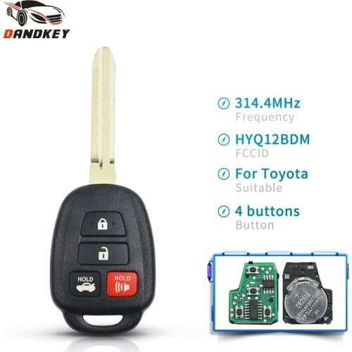 Dandkey HYQ12BDM For Toyota Camry Corolla 2012-2017 314.4Mhz Car Remote Control Key With G Chip Fob Replacement 4 Buttons Key