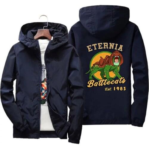 Battlecats He-Man And The Masters Of The Universe Battle Cat Grayskull Anime Mens Windbreaker Hoodie Zipper Thin Jacket Jacket