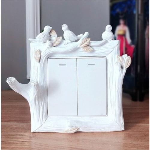 2pcs European Switch Protective Cover Room Decor 3D Resin On-off Switch Sticker Modern Socket Frame House Creative Wall Sticker