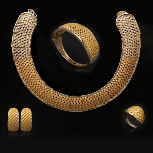 Fani 2020 Fashion african Bridal jewelry sets Wholesale nigerian women wedding jewelry set Dubai gold designer jewelry sets