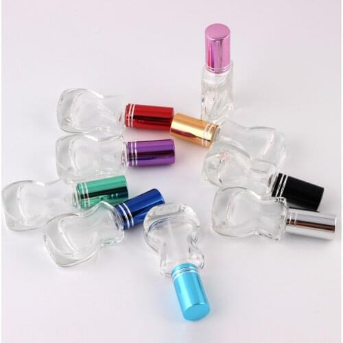 XYZ 9Colors 8ml BEAUTY Mini Perfume Bottles Amber Empty Small Cosmetic Black Cap Spray Jar Refillable Plastic Packaging