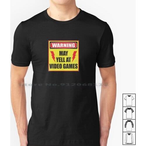 Gamer Warning T Shirt 100% Cotton Warning Sign Danger Electric Gaming Games Gamer Funny Playstation Wii Ragequit Old School
