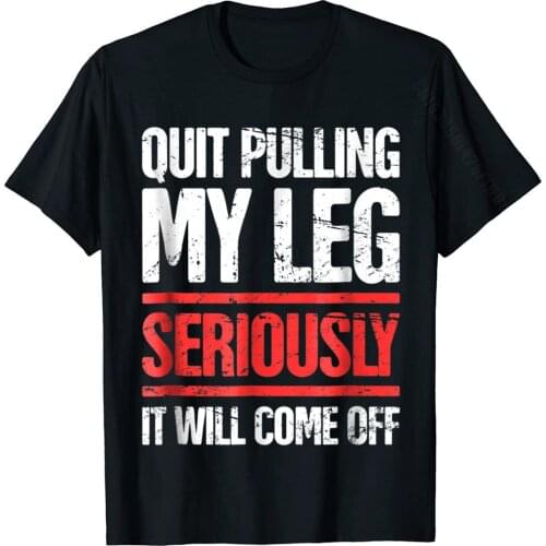 Distressed Funny Present For Leg Amputee T-Shirt T Shirts For Men Design Tops & Tees Retro Geek Cotton