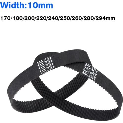 GT2 Closed Loop Timing Belt Rubber 170/180/200/220/240/250/260/280/294mm 2GT BELT width 10mm suitably for 3d printer parts