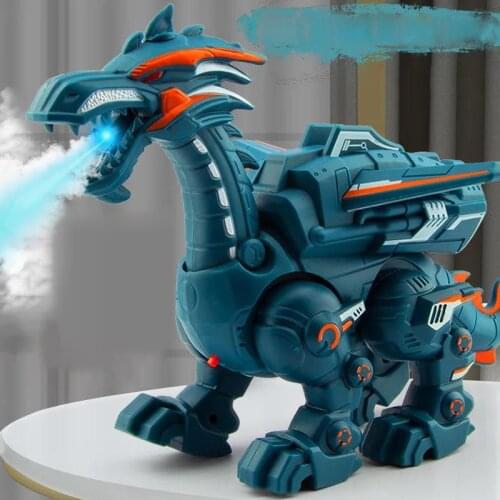 Simulation Atomize Fire Dinoasur Bionic Walking Shaking Head Water Spray Cool Light Electric Children Entertainment Puzzle Toys