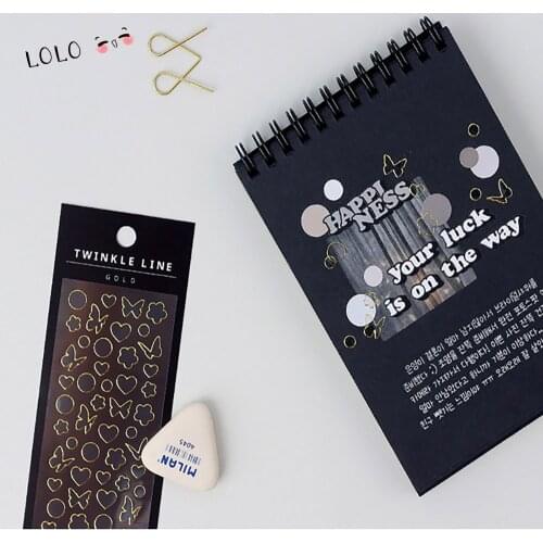 Korea Cartoon Gold Stamping Butterfly Love Sticker DIY Scrapbook Star Chasing Photo Diary Cup Stationery Sticker