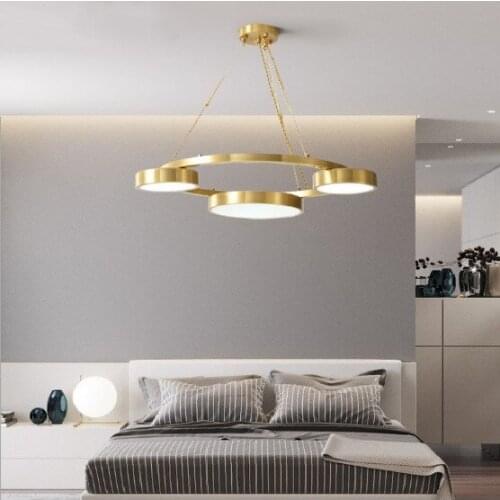 New Nordic copper chandelier creative personality bedroom restaurant bar bar chandelier modern minimalist light luxury American