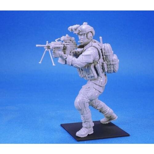 1/16 Scale Unpainted Resin Figure Modern US Specal Force MG Gunner collection figure