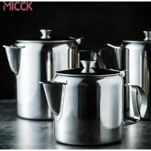 MICCK Portable Coffee Pot Coffee Kettle Stainless Steel Tea Maker For Coffee Serve Milk Pitcher Barista Espresso Percolator Tool