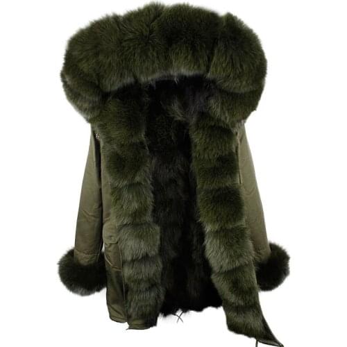 2020 fashion winter party overcoat female leather coat natural real fox fur collar loose long coat fur coat detachable