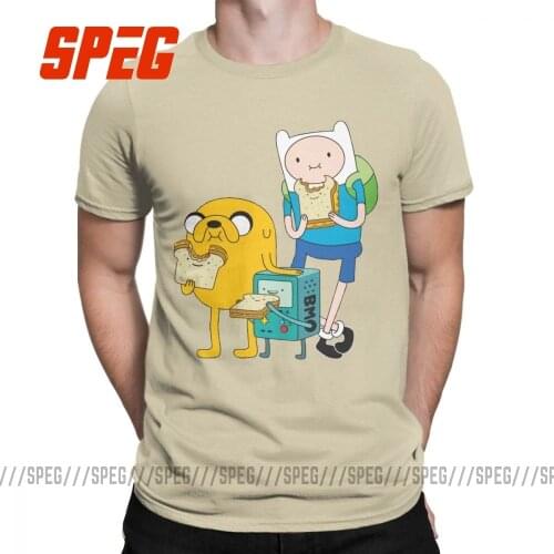 Mens Finn Jake BMO T Shirts Adventure Time Cotton Clothing Awesome Short Sleeve O Neck Tee Shirt New Arrival T-Shirts