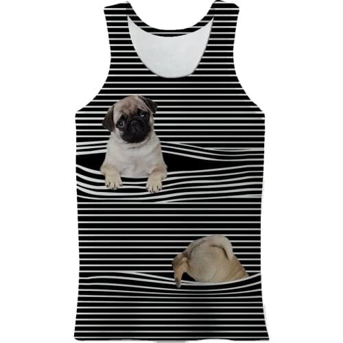 Mens Summer Animal Pattern Veat Fashion Cute New Male Vest 3D Printing Short Sleeve Hip Hop Cool Unisex O Neck Veat S-7XL