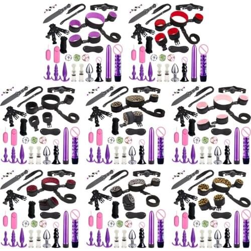 A6HF Safe Restraints Set Special Bundled Binding Set New Flirt Bondage Suit Yoga Sm Kit Adult Sex Toys Vibrator Masturbator