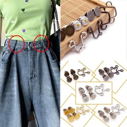 2SetsDIY invisible adjusting button metal jeans waist detachable rivet button 27mm 32mm invisible button for garment sewing