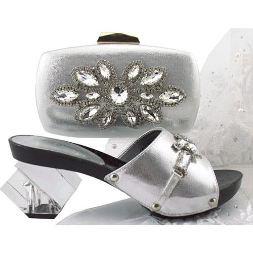 Nigeria bag and shoe set heels for wedding high fashion shoes in 2018 italian matchingshoe and bag set QSL006