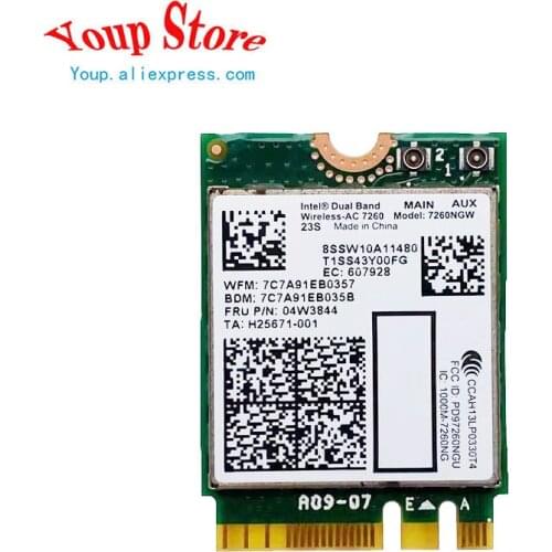 New Original For Lenovo Thinkpad X240 L440 T440 T440S T440P T540P Intel Dual Band Wireless-AC 7260 WiFi+BT4.0 Combo Card 04W3844