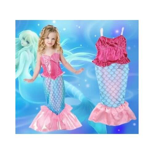 2020 New Hot Fashion Girl Kids Swimmable Mermaid Tail Bikini Swimmable Bathing Swimsuit Swimming Causal Costume Fancy Dress