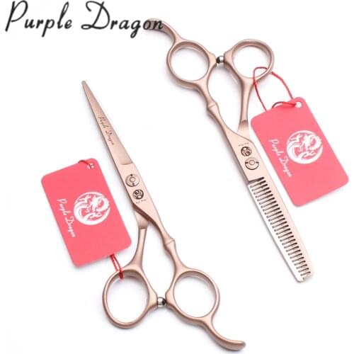 5.5" 16cm JP 440C Purple Dragon Rose Gold Professional Hairdressing Scissors Thinning Shears Normal Scissors Hair Scissors Z9030