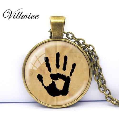 Handmade Skyrim Dark Brotherhood Mysterious Note in a Glass Cabochon Dome Pendant Necklace