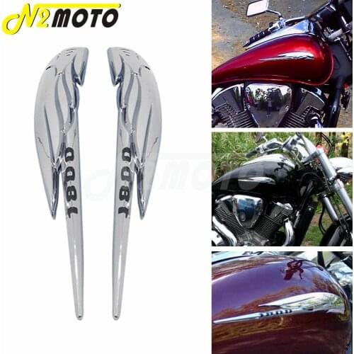 Pair VTX 1800 Motorcycle Gas Tank 3D Emblem Badge Sticker Decals For Honda VTX1800 1800S 1800R 1800C Retro Chrome ABS Stickers