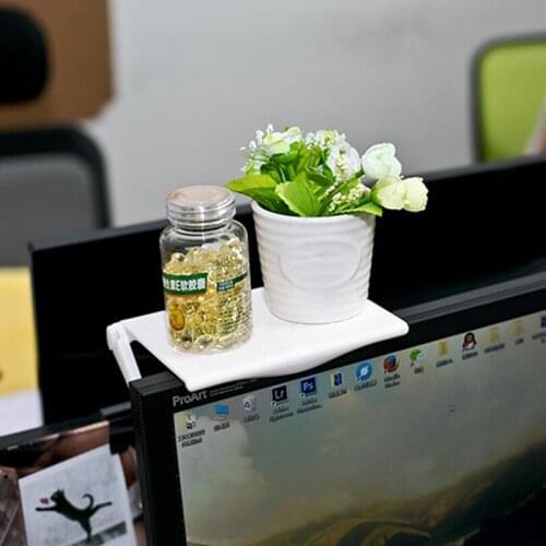 Plastic TV Rack Computer Monitor Riser Desktop Support Display Stand Multi-function Locker