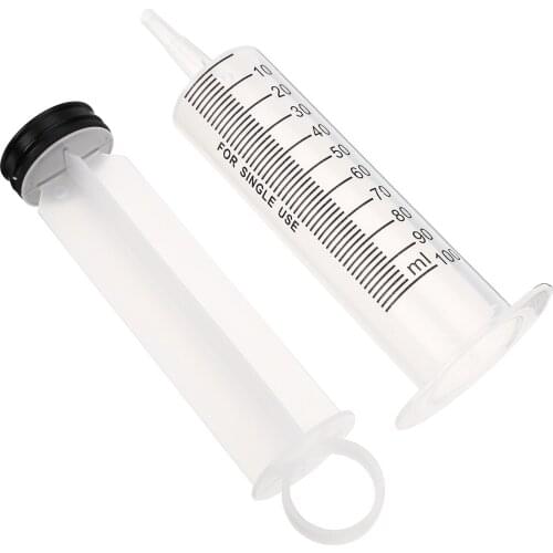 Transparent Measure Syringe 100ml Large Plastic Syringe With Cover Measuring Nutrient Hydroponics Animal Farm Supplies