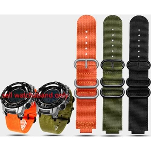 Nylon watch band for C-asio PRG-260 270 PRW-2500T 3500 5000 5100 modified canvas watch strap black wristband 16mm watchband
