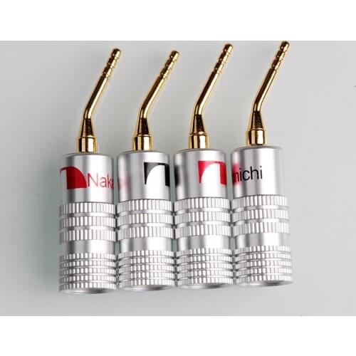 8Pcs 2mm Banana Plug Nakamichi Gold Plated Speaker Cable Pin Angel Wire Screws Lock Connector For Musical HiFi Audio