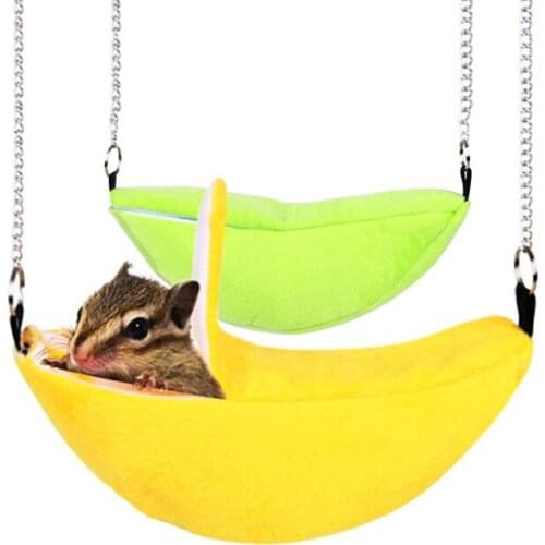Hamster cute banana pet nest Small pet bed Warm winter hamster cotton nest Hanging swing hut hammock Pet supplies