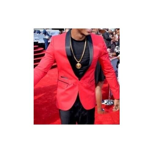 High Quality One Button Groomsmen Shawl Lapel Groom Tuxedos Men Suits Wedding/Prom Best Man Blazer ( Jacket+Pants+Tie) A105