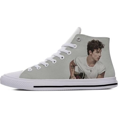 Shawn Mendes Pop Singer Funny Fashion Classic Casual Canvas Shoes High Top Lightweight Breathable 3D Print Men women Sneakers