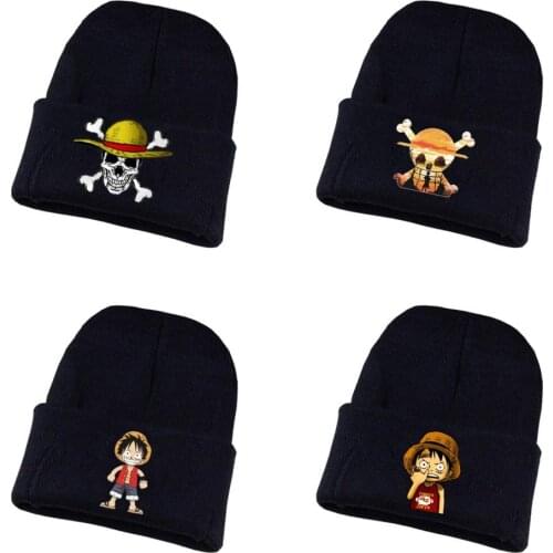Anime One Piece Knitted hat Cosplay hat Unisex Print Adult Casual Cotton hat teenagers winter Knitted Cap