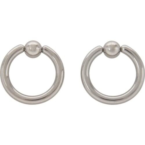 1 pair Stainless Steel Captive Bead Ear Rings Hoop BCR Studs Piercing Jewelry Steel color