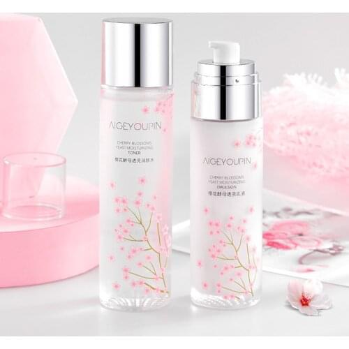 2Pcs Sakura Yeast Water Tonic Face Skin Care Product Face Serum Moisturizing lotion Oil Control Skin Care Kits Beauty Products