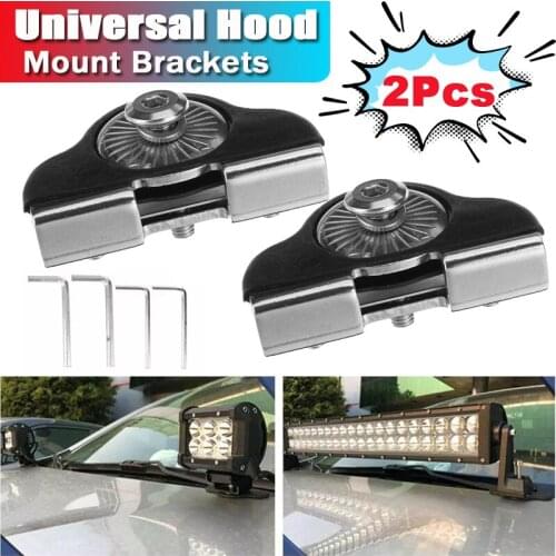 2PCS Universal Car Hood Mount Mounting Brackets Stainless Steel Led Work Light Bars Clamp Holder ( without Lamp )
